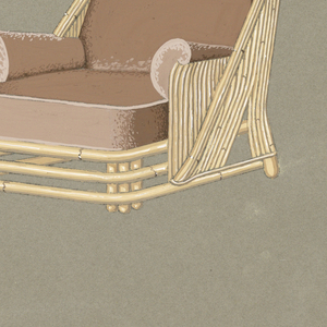 Drawing, 17. Bamboo armchair with