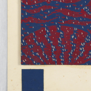 Drawing, Textile Design in Blue, Red and Gray, 20th century