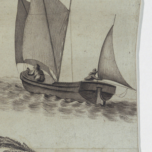 Drawing, Fragment of a cartoon for cotton printing: Neptune or L