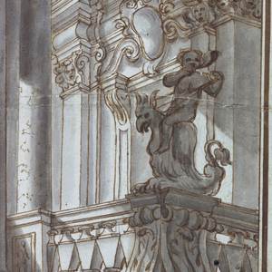 Drawing, Stage Design; Palace Court, late 17th century