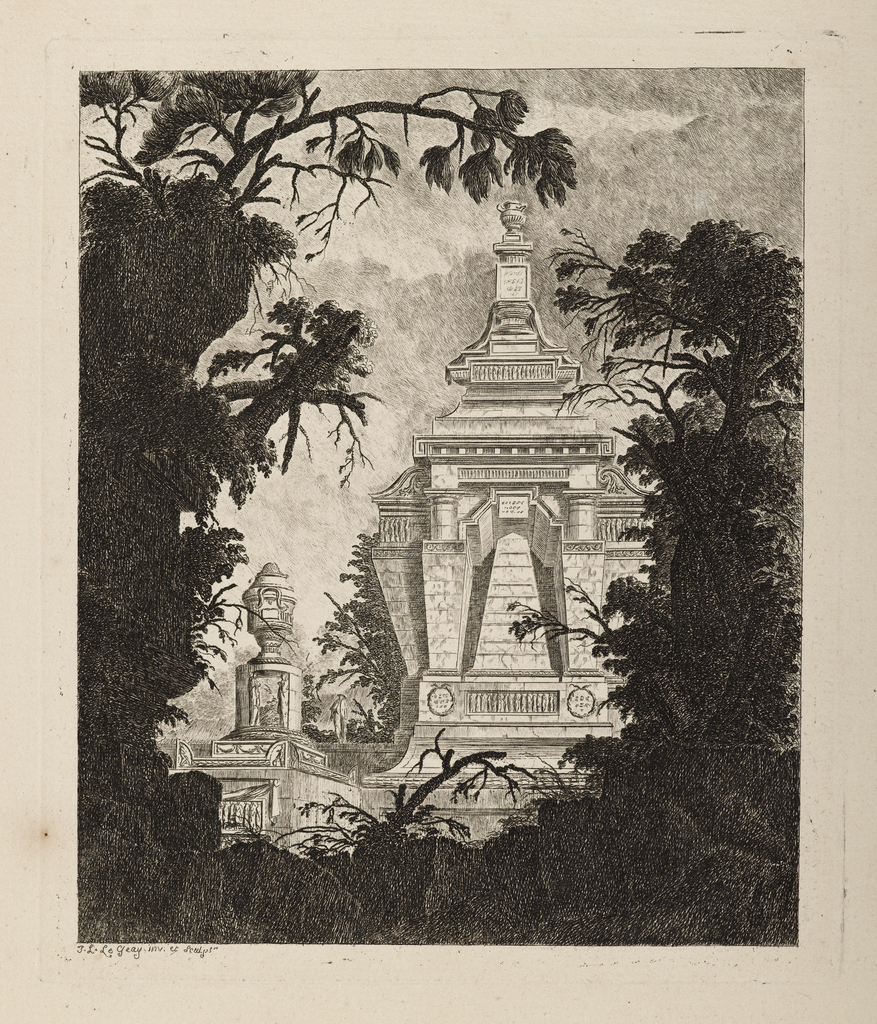 Print, Tombeau monumental avec urne funéraire au premier plan (Monumental Tomb with Urn in the Foreground)