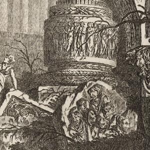 Print, Femme dressée sur un piédestal orné de bas-reliefs (Woman Standing on a Pedestal Decorated with Bas-Reliefs), 1768, published 1770
