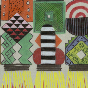 Drawing, Screen Design:  "Voodoo for Peace", ca. 1984