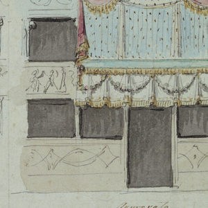 Drawing, Two Designs for Decoration of Boxes, Tor di Nona Theater, Rome, 1819