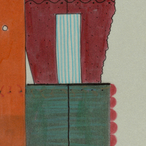 Drawing, Screen Design:  "Temple of Nuclear Waste," Front Side, ca. 1985