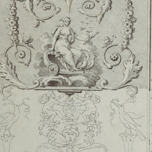 Drawing, Cartoon for Printed Cotton: The Four Elements [Les Quatre Elements], 1810–20