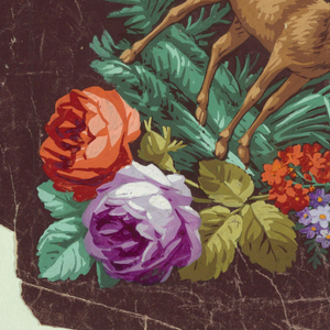 Drawing, Design for Textile Border with Flowers and Deer