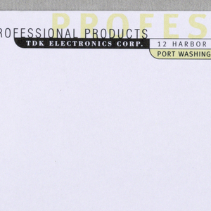 Envelope, TDK PRO Division, ca. 1990–95