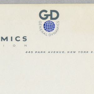 Letterhead, General Dynamics Corp.