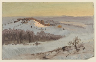 Drawing, Hudson Valley in Winter from Church's Farm, New York, 1865–75
