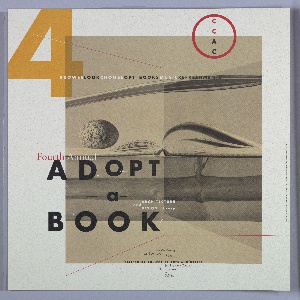 Print/poster, Poster for Fourth Annual "Adopt-a-Book," California College of Arts and Crafts, April 20, 1992, 1992