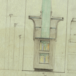 Drawing, Design for Tall Side Table, with Side View, 1934