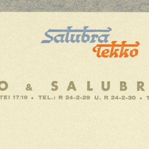 Letterhead, Salubra Tekko, Tekko & Salubra, Wien