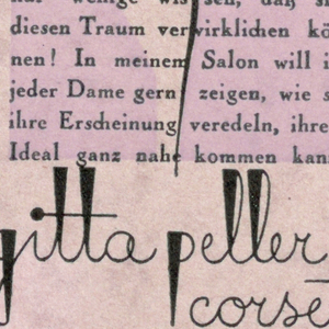 Business Card, Gitta Peller, Corsetière, Wien