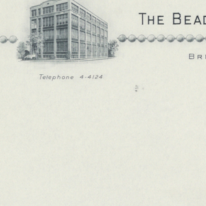 Letterhead, The Bead Chain Manufactur, ca. 1940–65