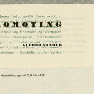 Letterhead, Promoting Alfred Sander
