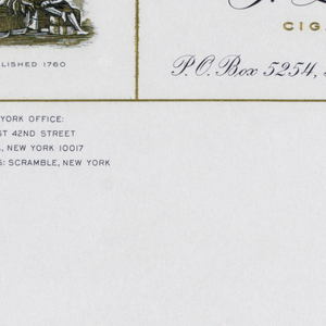 Letterhead, P. Lorillard Company / Cigarettes-Tobacco,  Hong Kong and New York, early–mid-20th century