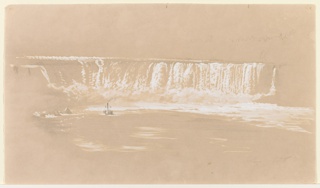 Drawing, The Maid of the Mist beneath Horseshoe Falls, Niagara Falls, Canada