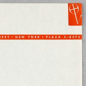Sheet Of Stationery, Robert Haas