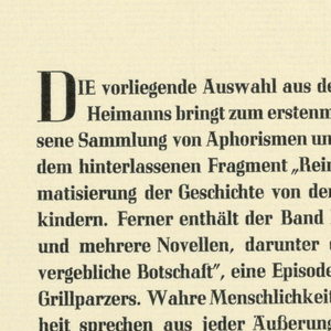Announcement, Moritz Heimann, Die Spindel