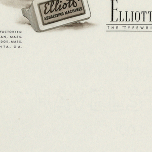Letterhead, Elliott Addressing Machin, ca. 1940–65