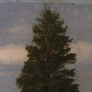 Drawing, New England Landscape (Two Pine Trees), 1850