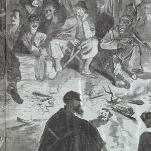 Print, A Bivouac Fire on the Potomac River, from Harper