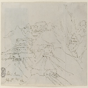 Drawing, Grand Canyon in the Rain, July 12, 1908