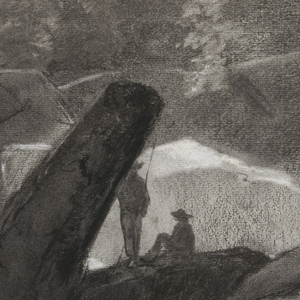 Drawing, Fishermen on a Rock, September 8, 1878