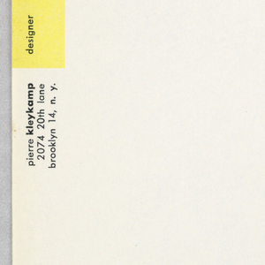 Sheet Of Stationery, Pierre Kleykamp