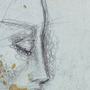 Drawing, Two Heads in Right Profile