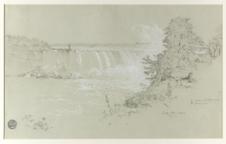 Drawing, Horseshoe Falls and Goat Island from the Canadian Bank, Niagara Falls, Canada