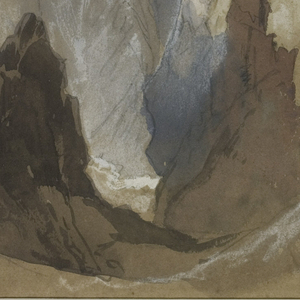 Drawing, Toltec Gorge and Eva Cliff from the West, Colorado, 1892