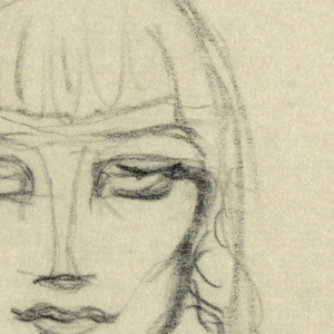 Drawing, Female Head, Front