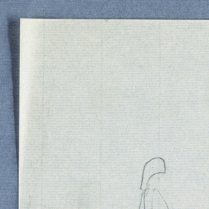 Drawing, Female Head; Small Female Figure