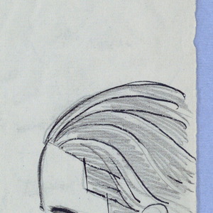Drawing, Female Head, Glancing Left; Androgynous Head, Left Profile