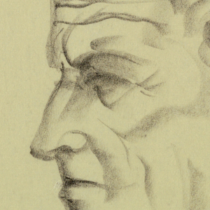Drawing, Male Head Facing Left, Sulla, 1930–32