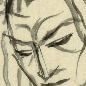 Drawing, Male Head, Bowed to Right