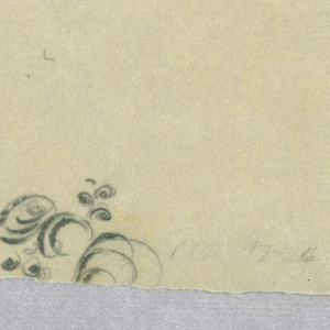 Drawing, Female Head, Front; Foliate Design