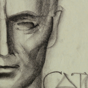 Drawing, Male Head, Frontal View, M. P. Cato, 1930–32