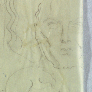Drawing, Four Male Heads in Ancient Roman Style, 1930–32