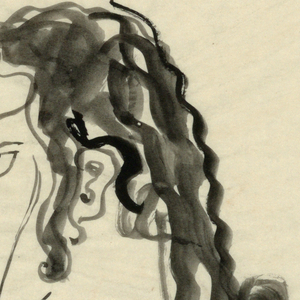 Drawing, Female Head, Left Profile: Zita Johann in Machinal