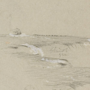 Drawing, Rim of the American Falls, Niagara River, 1856