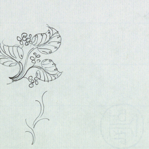 Drawing, Heads; Foliate Design; Inscribed Reser