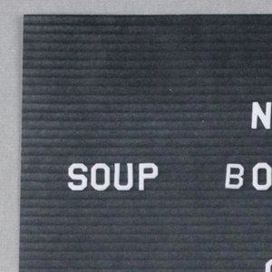Advertisement, Restaurant Florent: Menu board #1, 1987