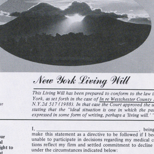 Advertisement, Restaurant Florent:  Living Will, 1989