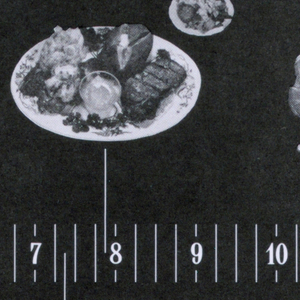 Postcard, Restaurant Florent:  Time line/ food, 1988