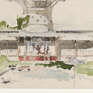 Drawing, Elevation of the Belmont Menagerie, Newport, Rhode Island, ca. 1894