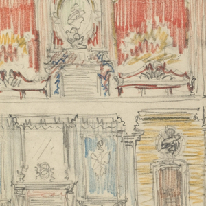 Drawing, Color Sketch (Designs for Room Elevation), 1864–1943