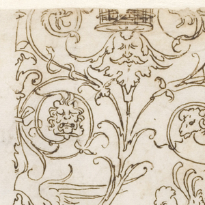 Drawing, Design for Candelabrum and Panel of Grotesques, early 16th century